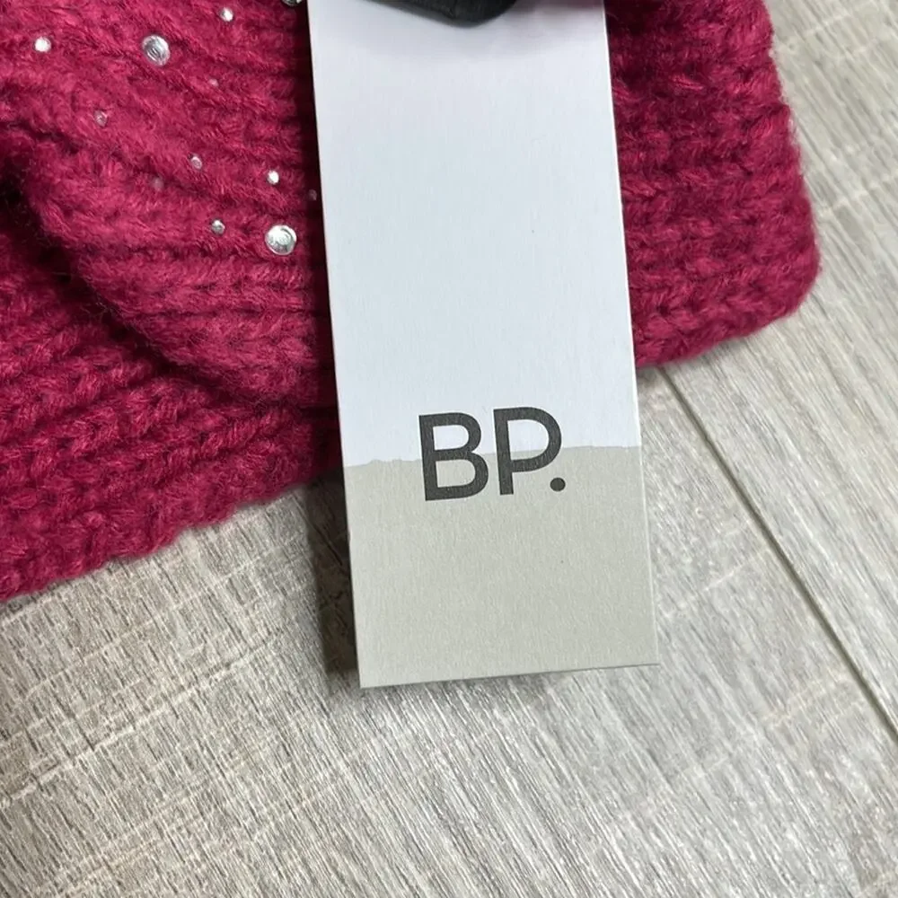 NWT BP Red Berry Metallic Knitted Headwrap Women’s One Size